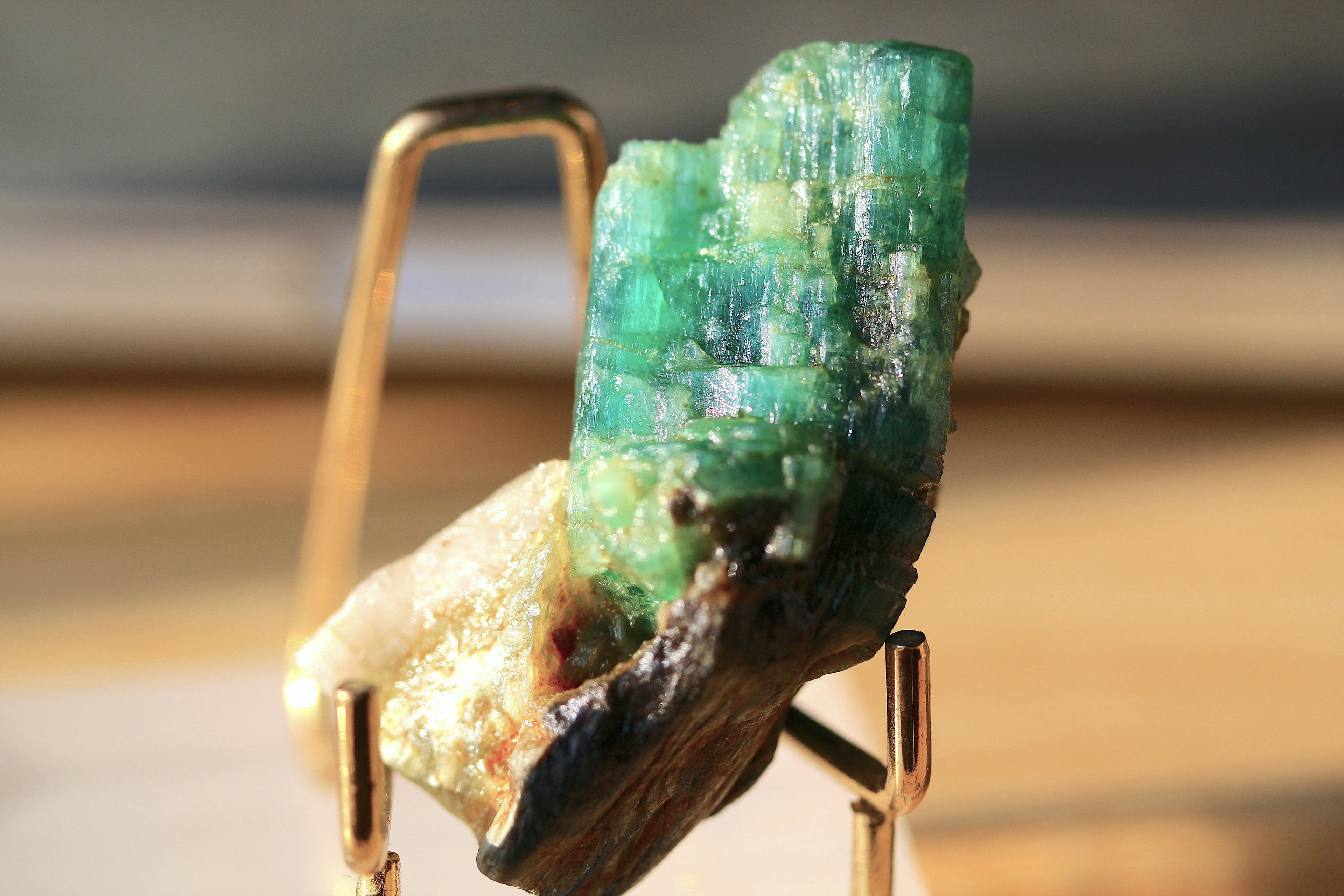 35g Natural Emerald Crystal on Calcite Matrix - Chitral Pakistan 35g Natural Emerald Crystal on Calcite Matrix - Chitral Pakistan