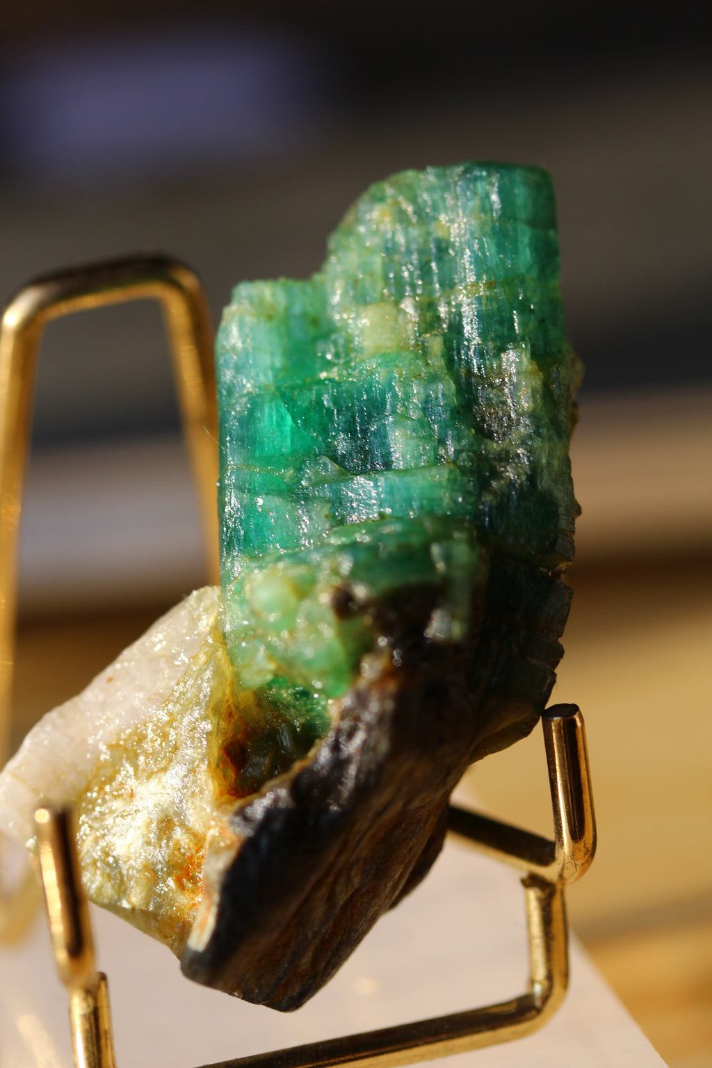 35 Grams Emerald Crystal on Calcite from Chitral Pakistan