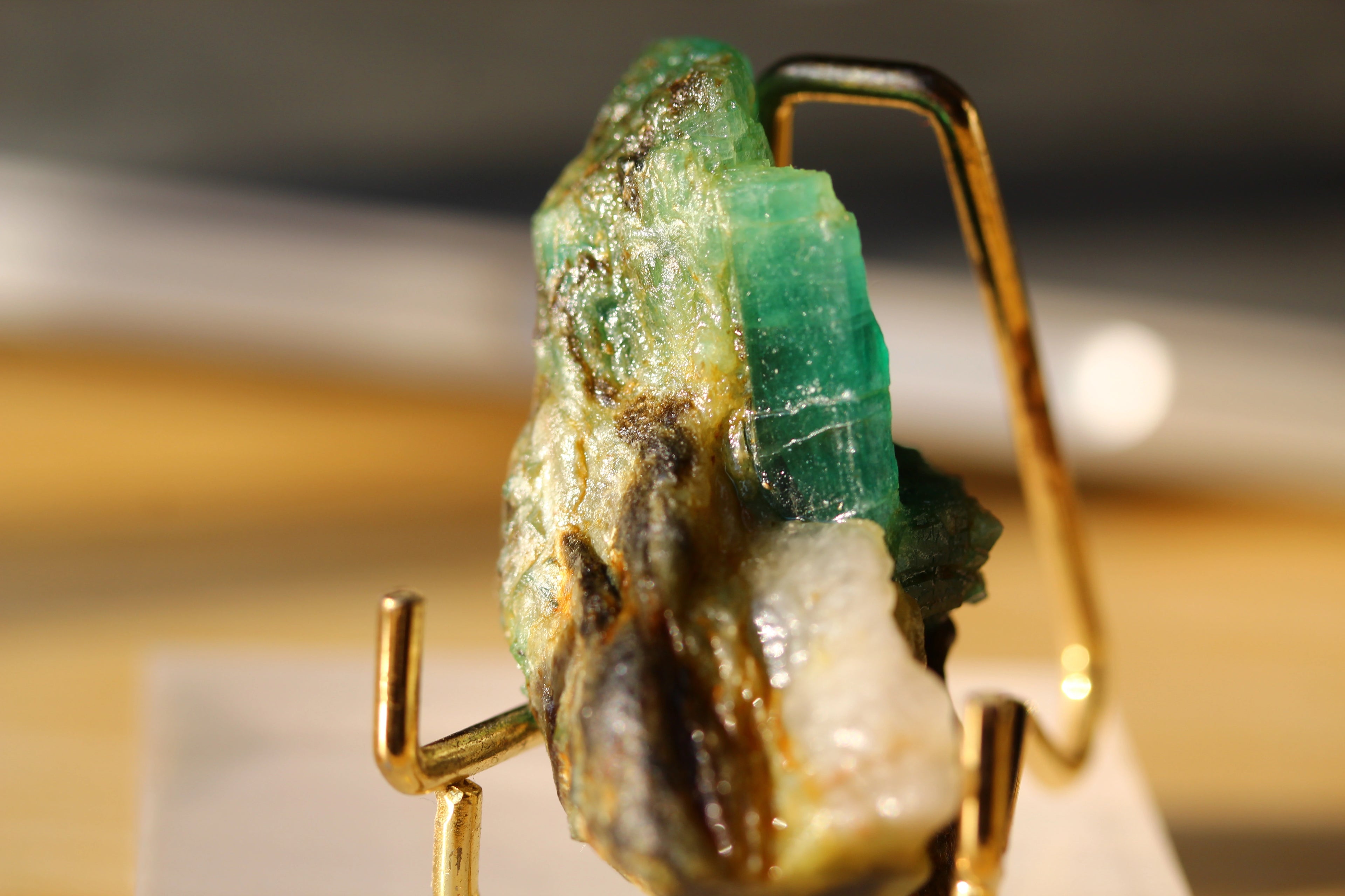 35 Grams Emerald Crystal on Calcite from Chitral Pakistan