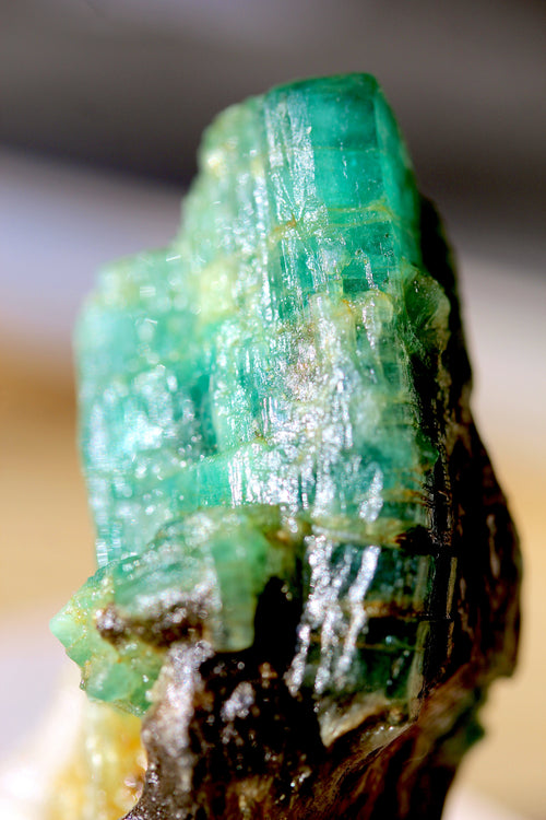 35 Grams Emerald Crystal on Calcite from Chitral Pakistan