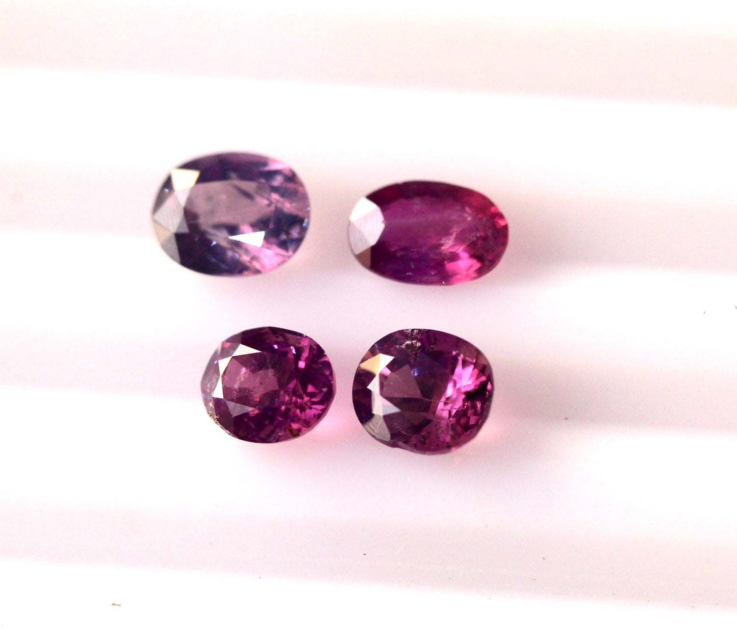 4 Pieces Oval Octagonal Natural Kashmir pink Sapphires