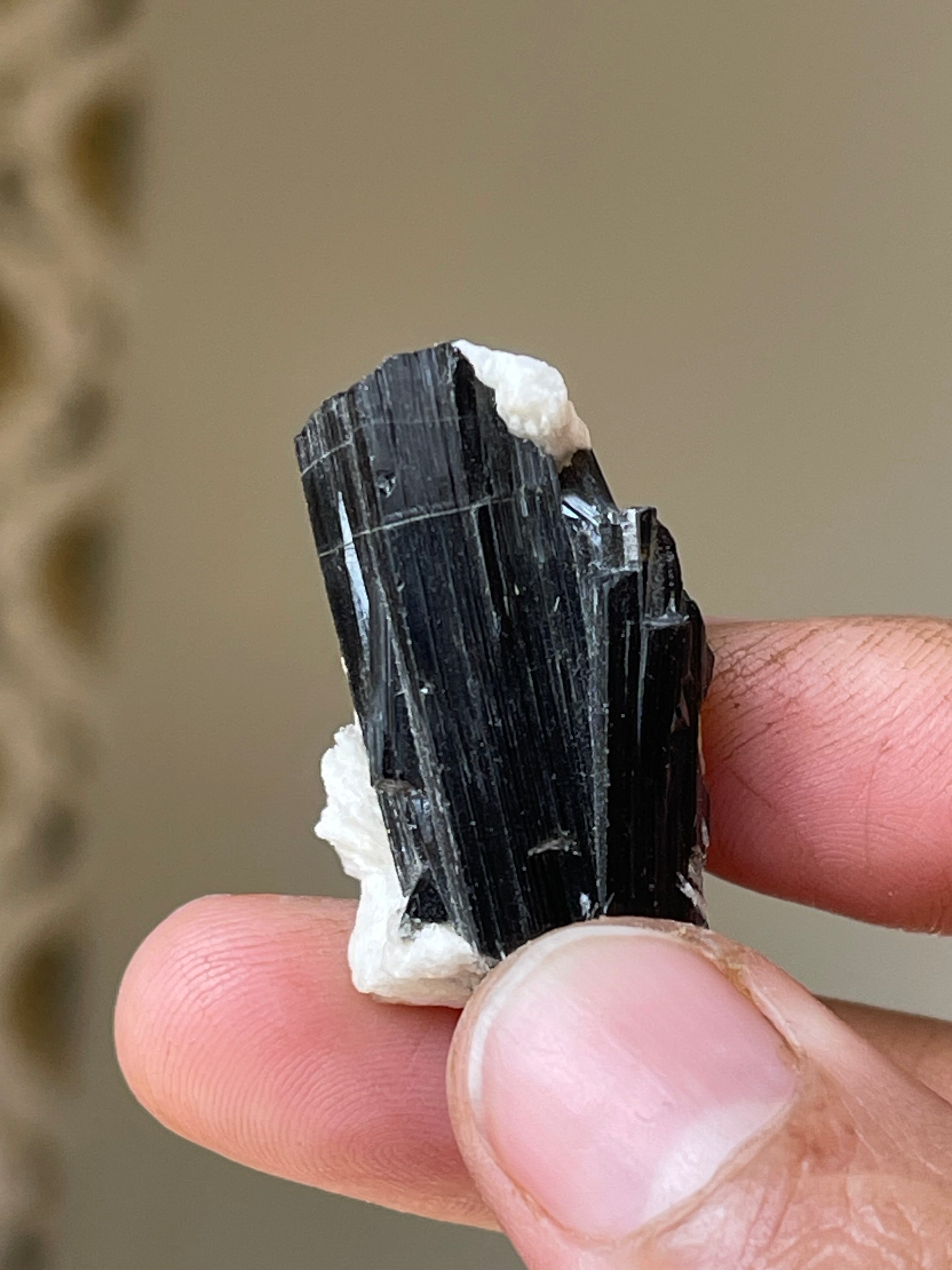 12.8 Grams Black Tourmaline on Feldspar
