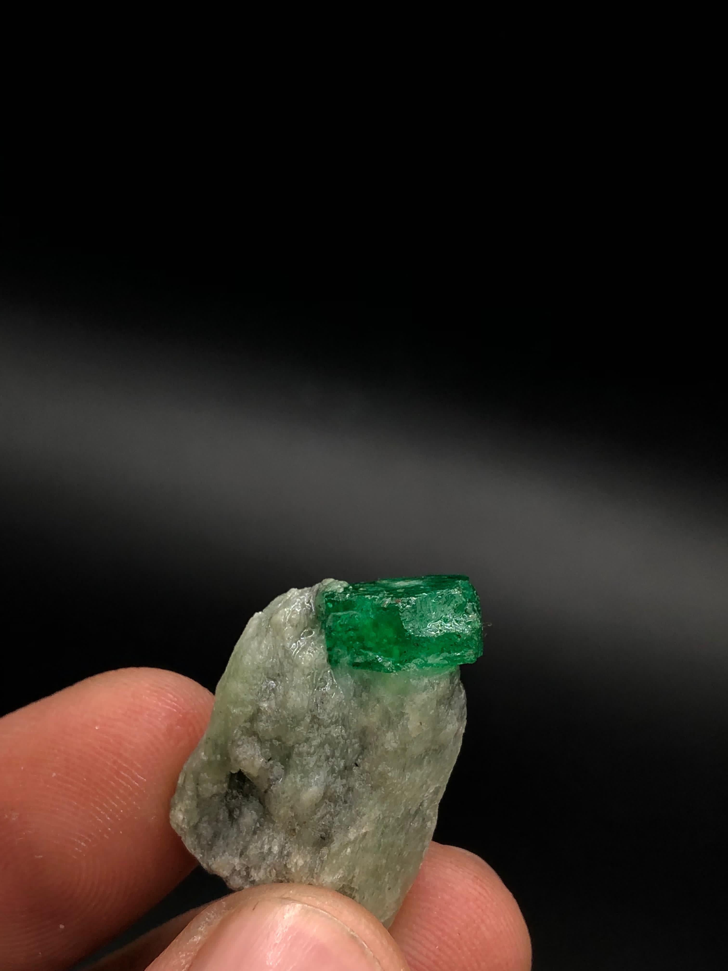 7.4 Grams Emerald Crystal on Calcite from Swat, Pakistan