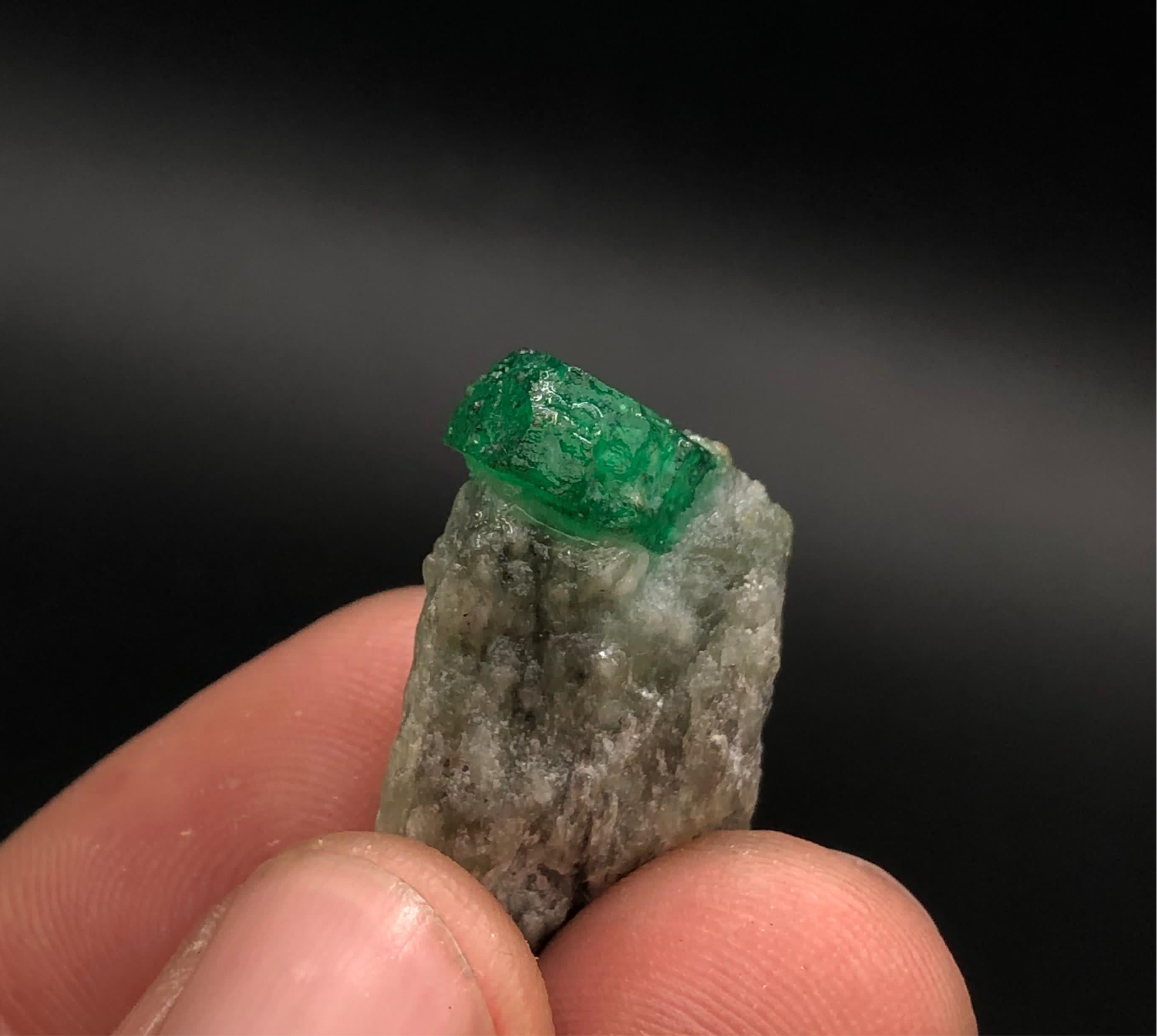 7.4 Grams Emerald Crystal on Calcite from Swat, Pakistan