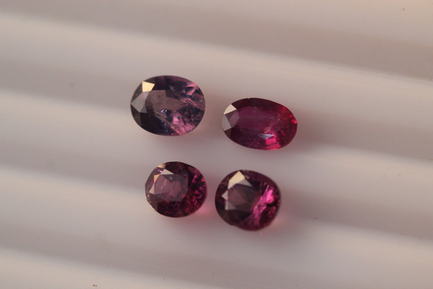 4 Pieces Oval Octagonal Natural Kashmir pink Sapphires