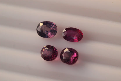 4 Pieces Oval Octagonal Natural Kashmir pink Sapphires