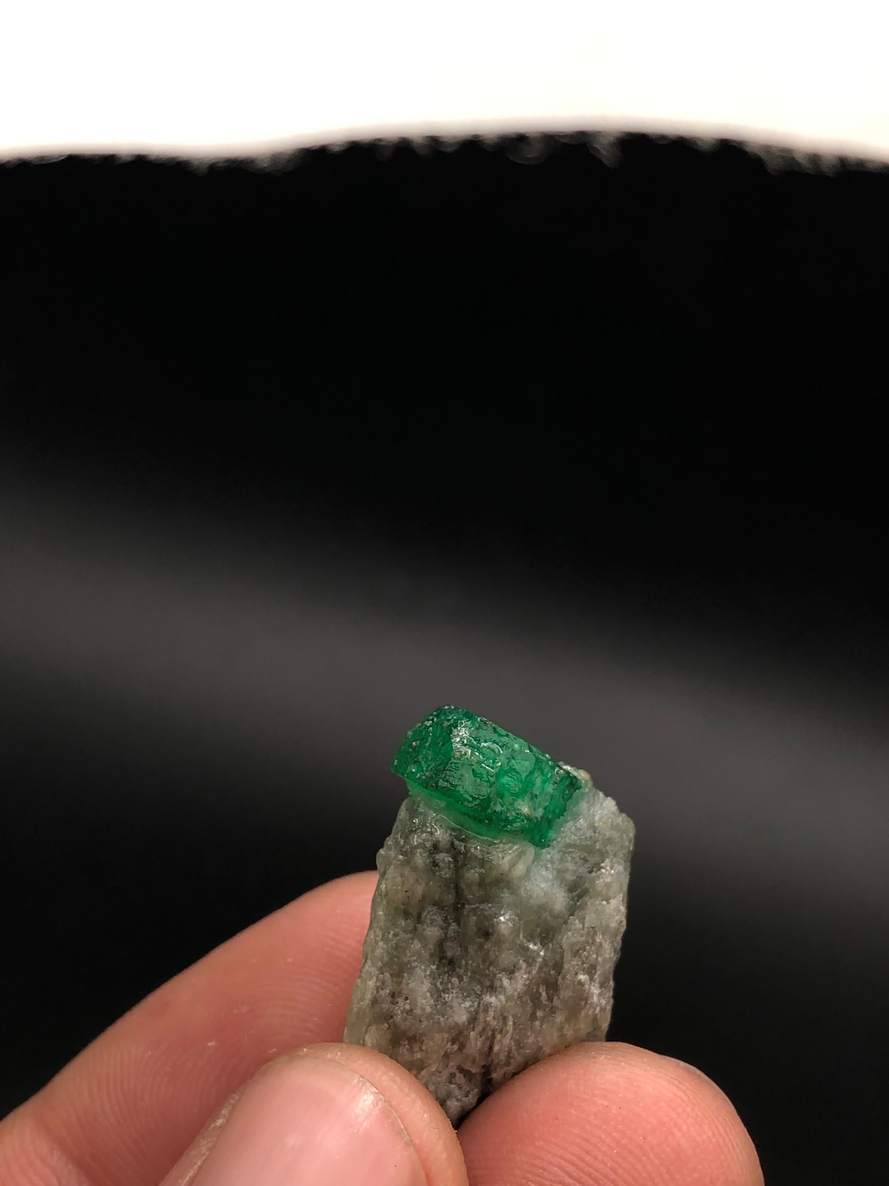 7.4 Grams Emerald Crystal on Calcite from Swat, Pakistan