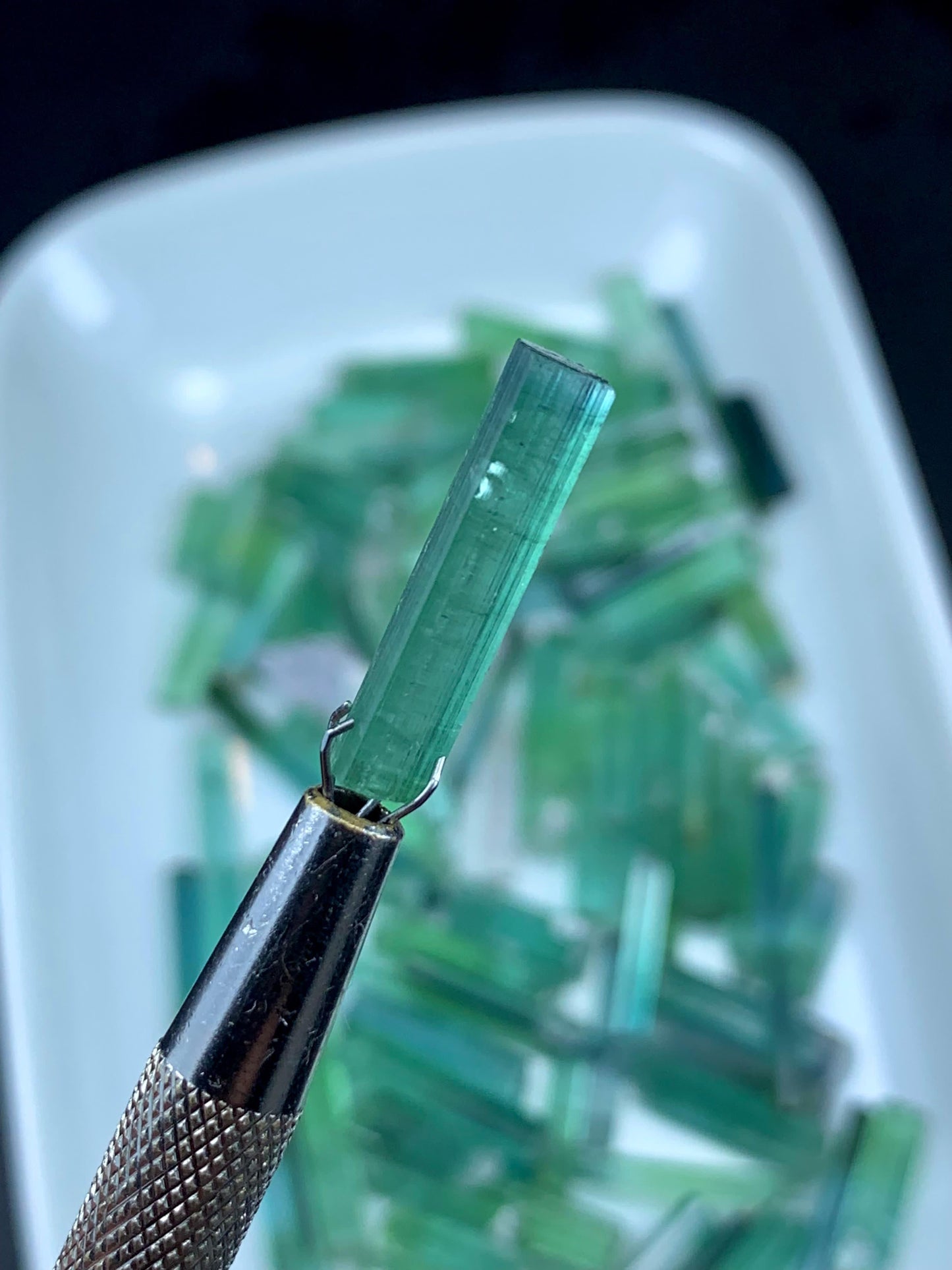 200 Carats Raw Tourmaline Green Crystals