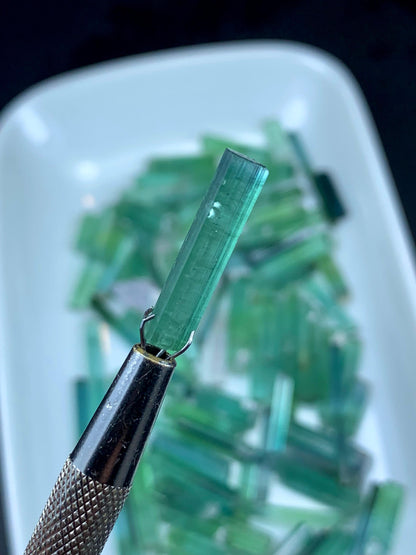 200 Carats Raw Tourmaline Green Crystals
