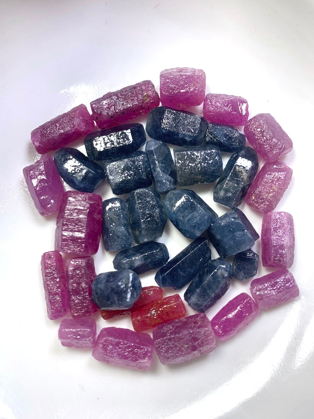 25 grams Raw Ruby and Blue sapphire Crystals Deal