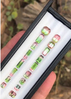 19 Carats Emerald Cut Cushion Natural Bi Color Tourmaline Loose Stone