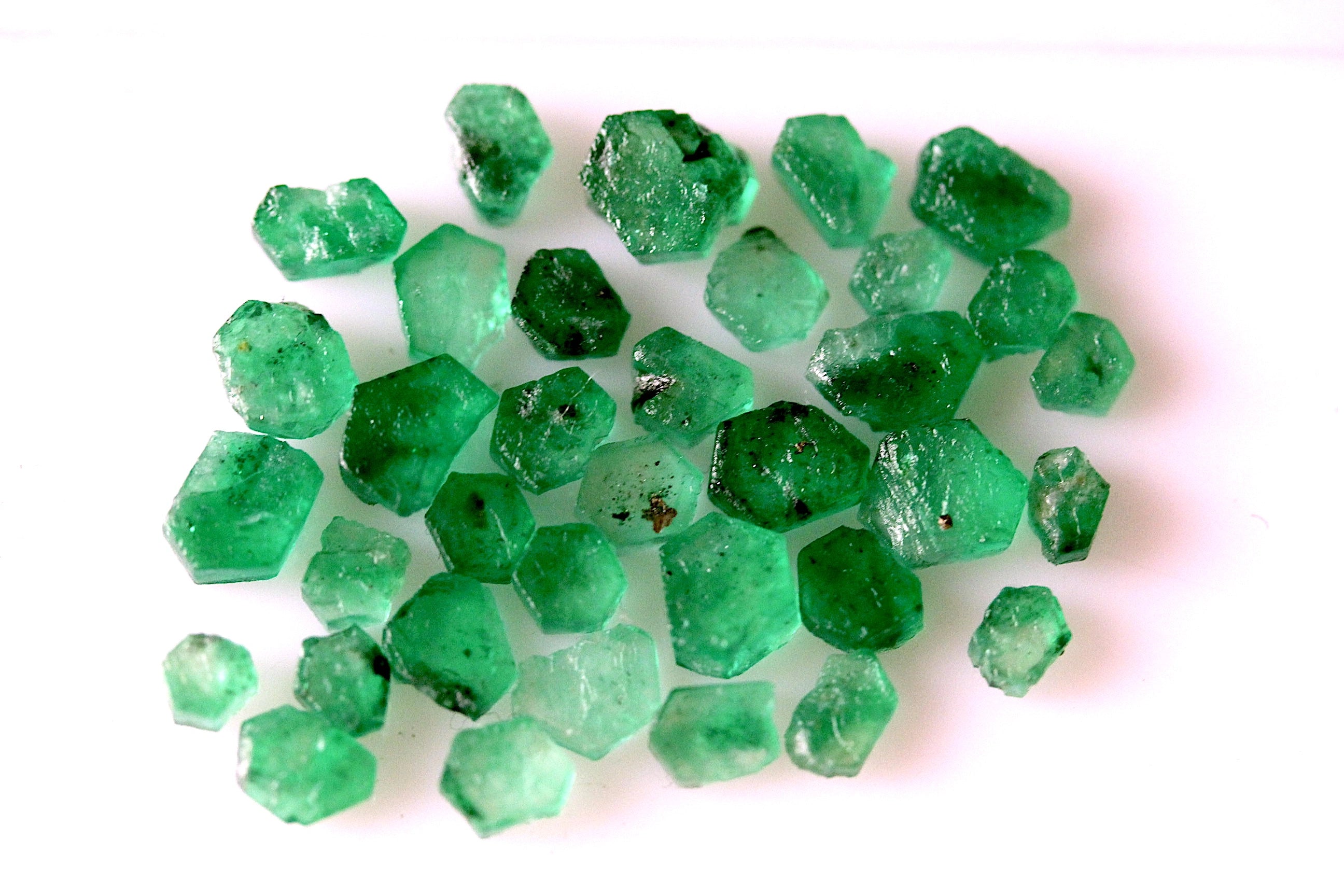 Natural Vivid Green Rough Swat Emerald Slices