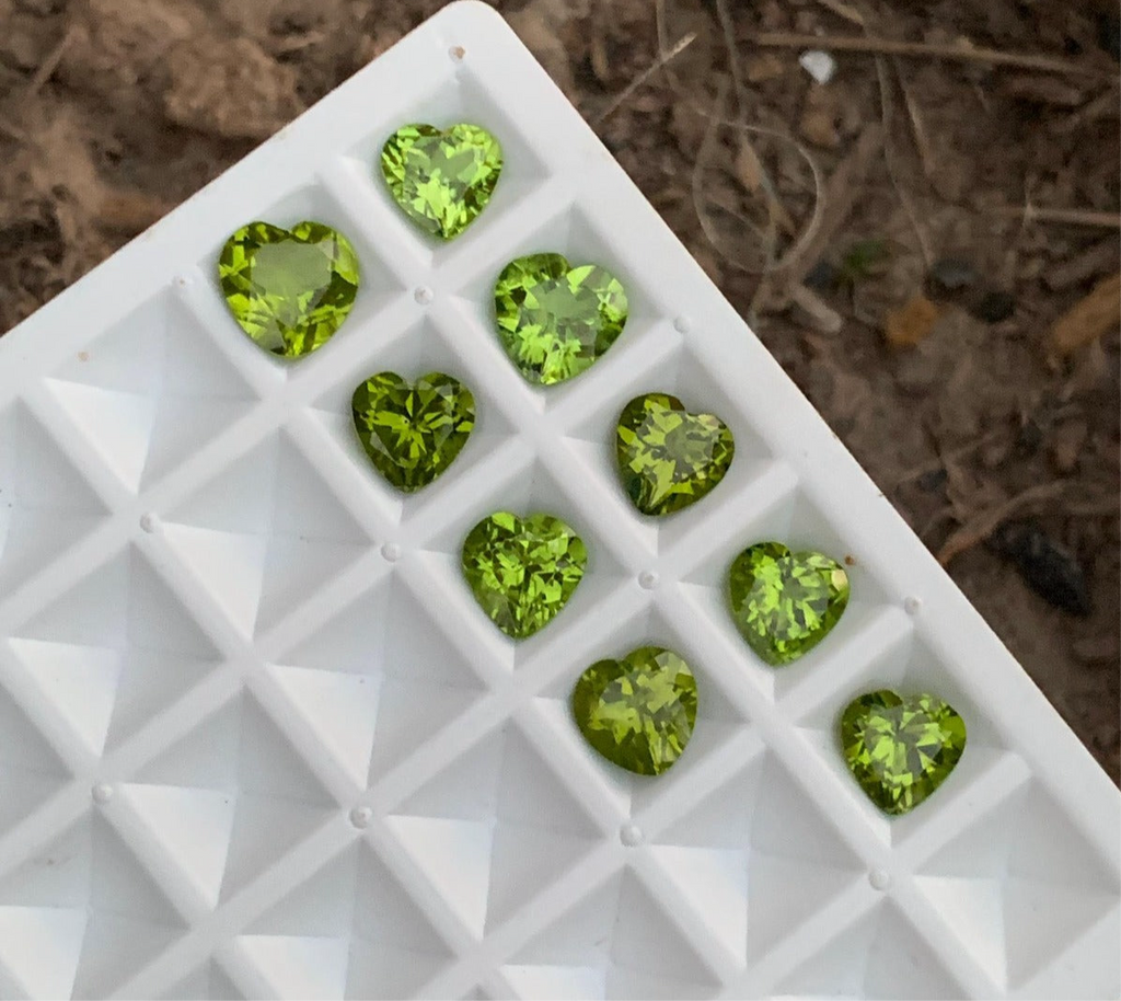 19 Carat Heart  Shape Peridot Cut Stones Deal