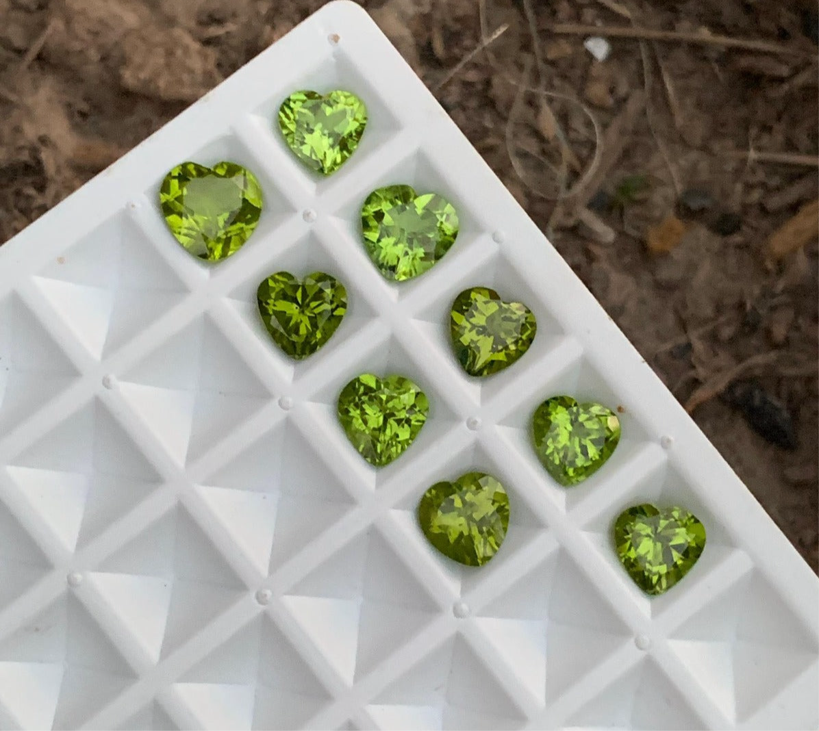 19 Carat Heart  Shape Peridot Cut Stones Deal