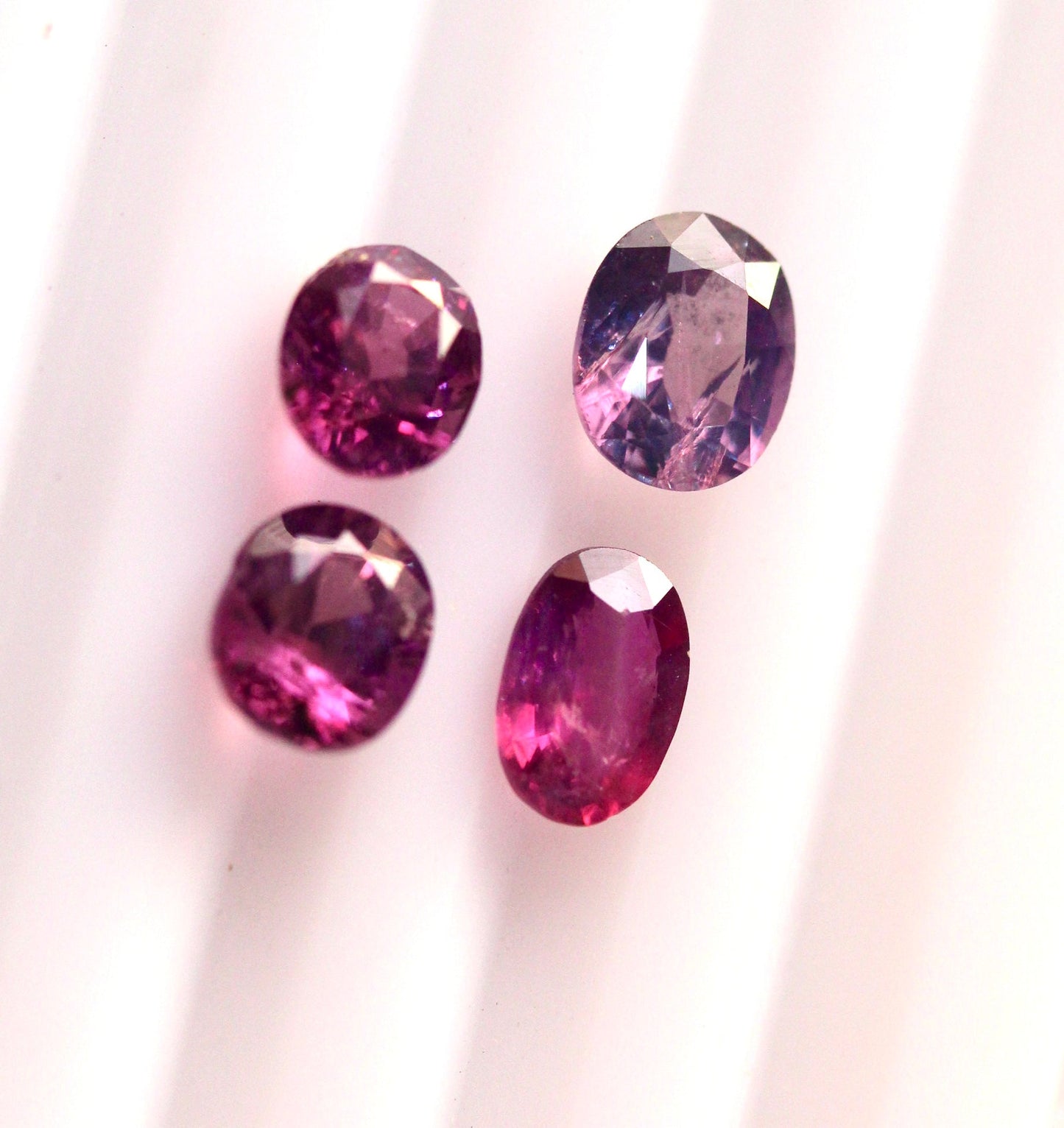 4 Pieces Oval Octagonal Natural Kashmir pink Sapphires
