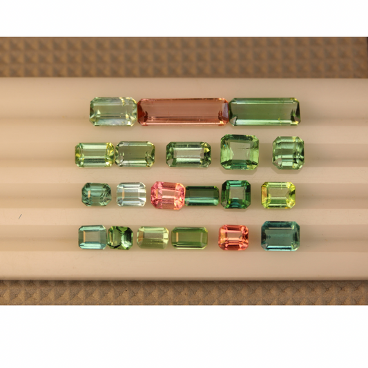 green tourmaline loose stones