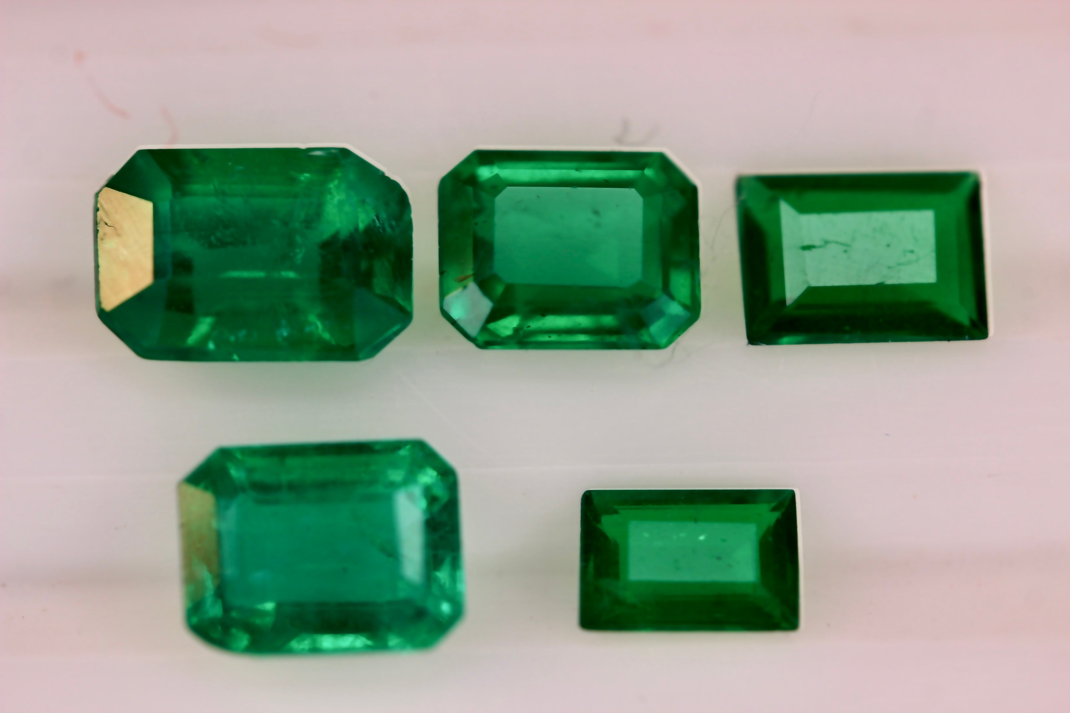 5 Pieces Vivid Green Natural Emerald Stones | Loose Emeralds Deal