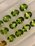 4 Pairs of Loose Peridot Faceted Stones