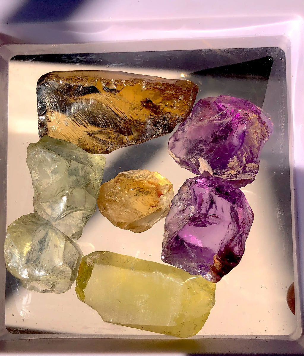 66 grams Facet Grade Rough Amethyst, Prasiolite, Citrine, Lemon Quartz Deal