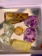 66 grams Facet Grade Rough Amethyst, Prasiolite, Citrine, Lemon Quartz Deal