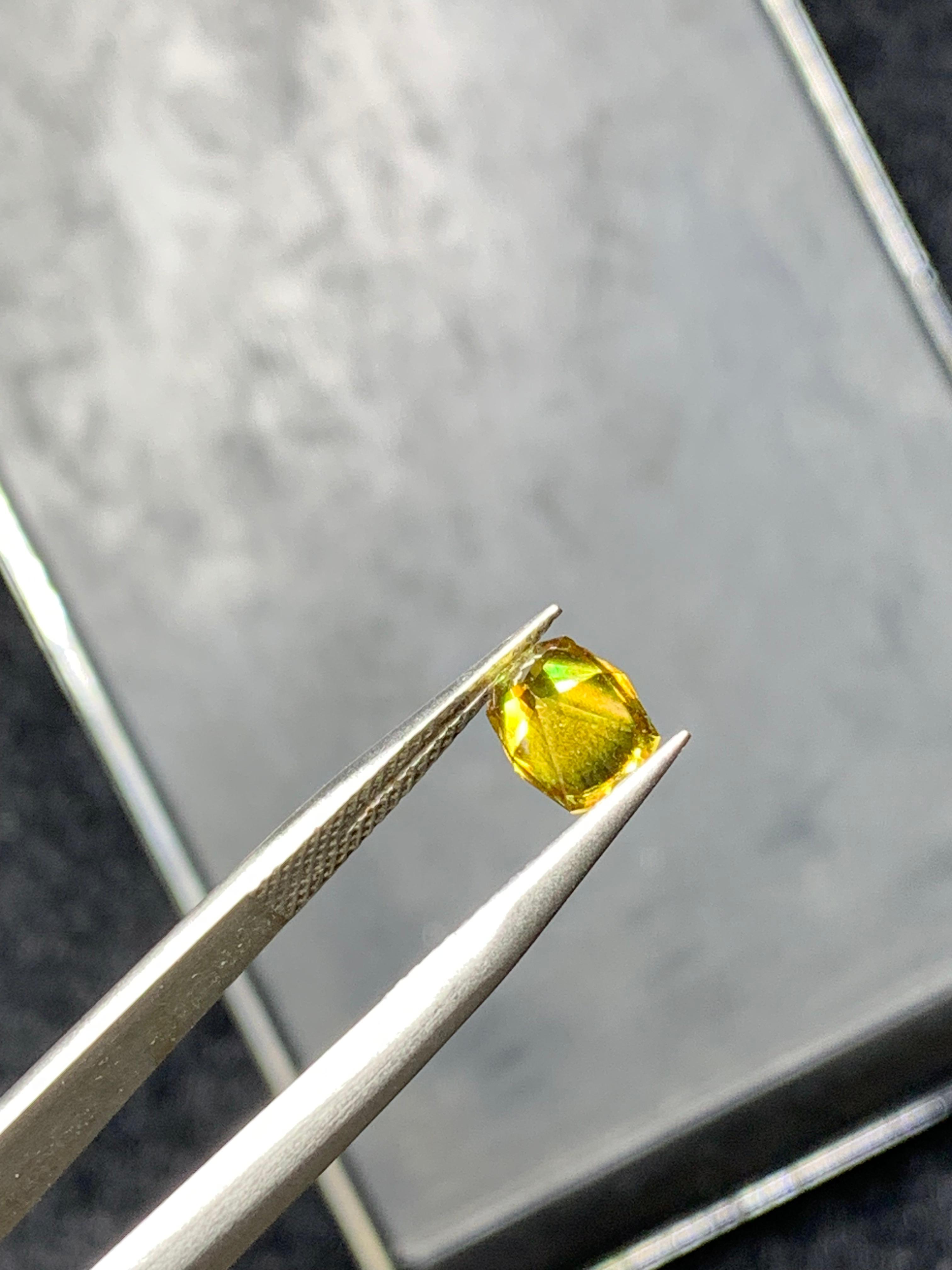 1.30 carats Fancy Cut Yellow Sphene / Titanite