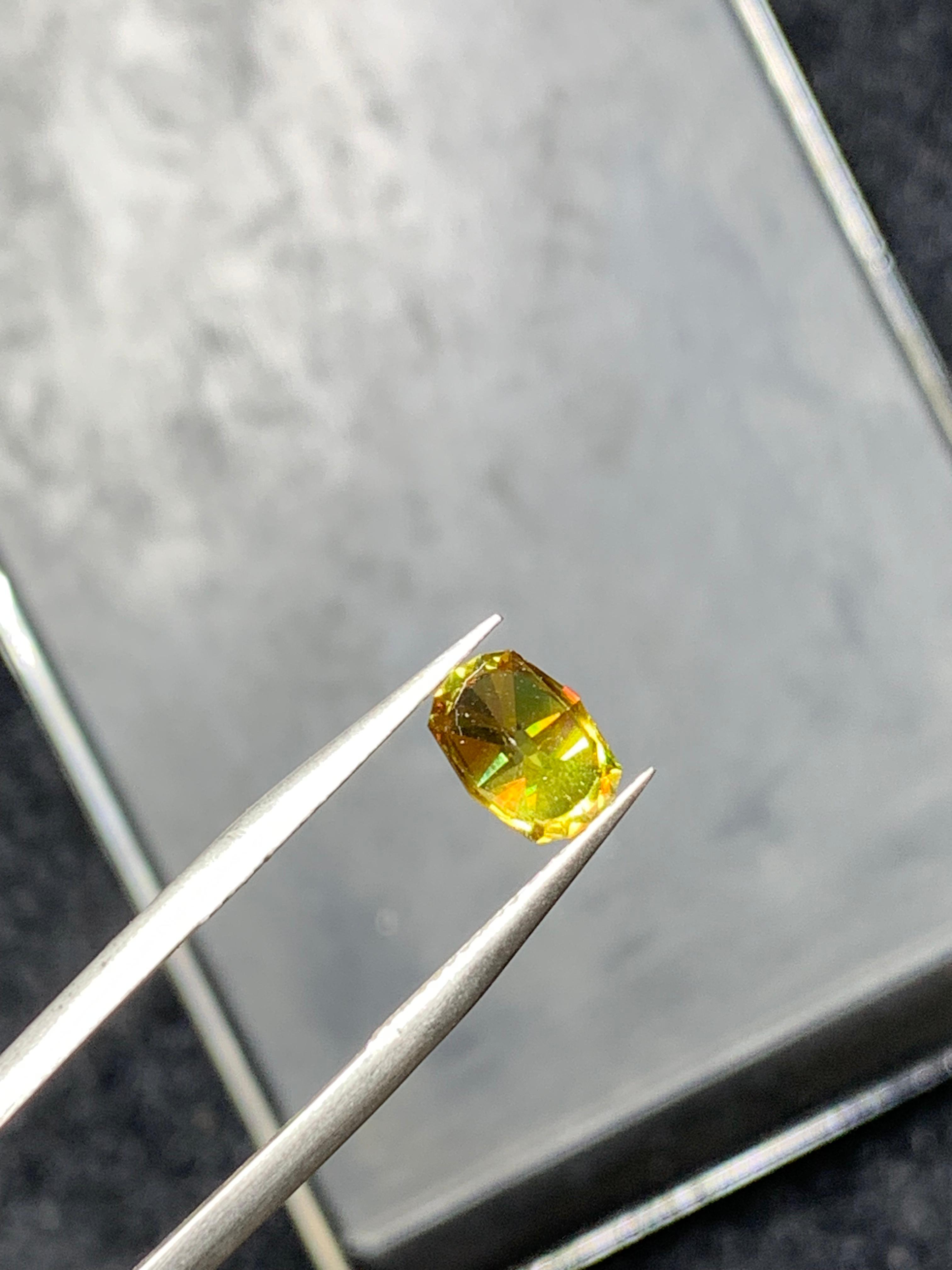 1.30 carats Fancy Cut Yellow Sphene / Titanite