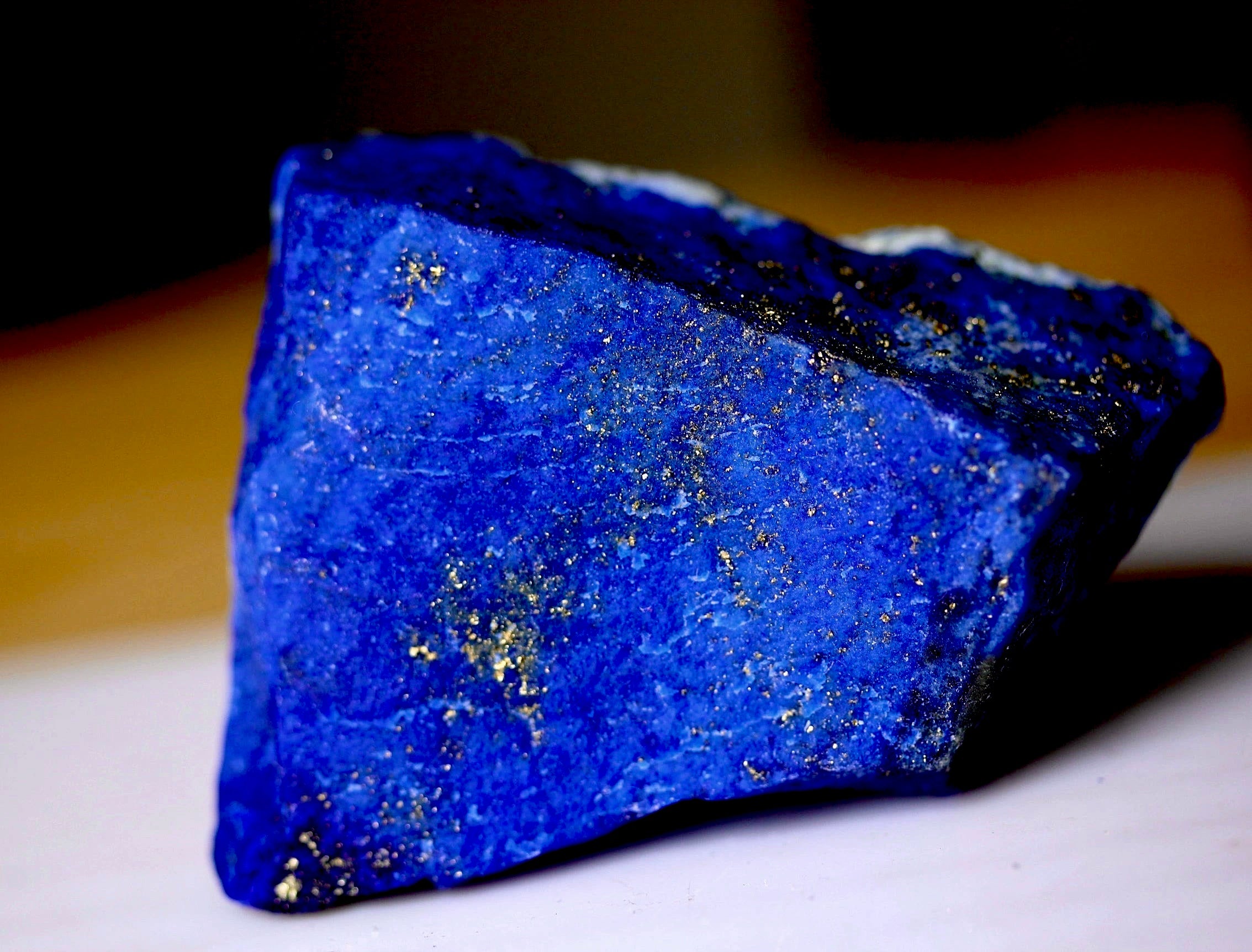 98 Grams Afghan Rough Lapis Lazuli Chunk - Lapis with Golden Flakes
