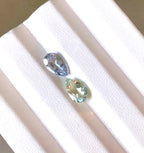 Pair of Pear Shape Beryls- White Goshenite - Green Beryl
