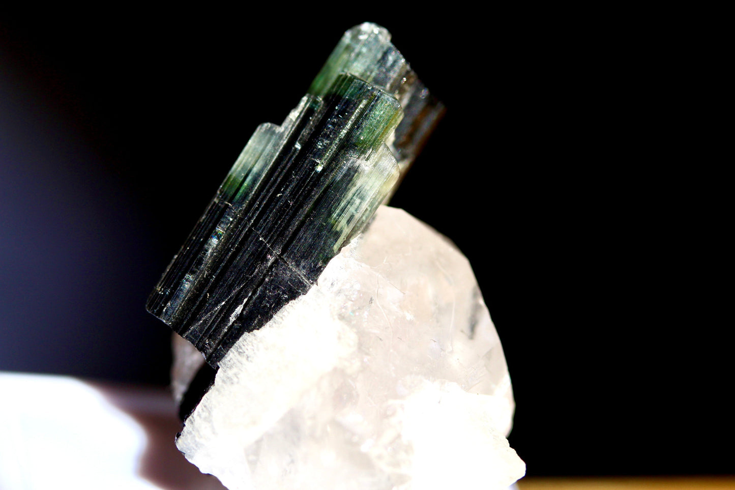 Bi Color Tourmaline on Quartz from Stak Nala Pakistan