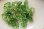 Lapidary raw green garnets for sale