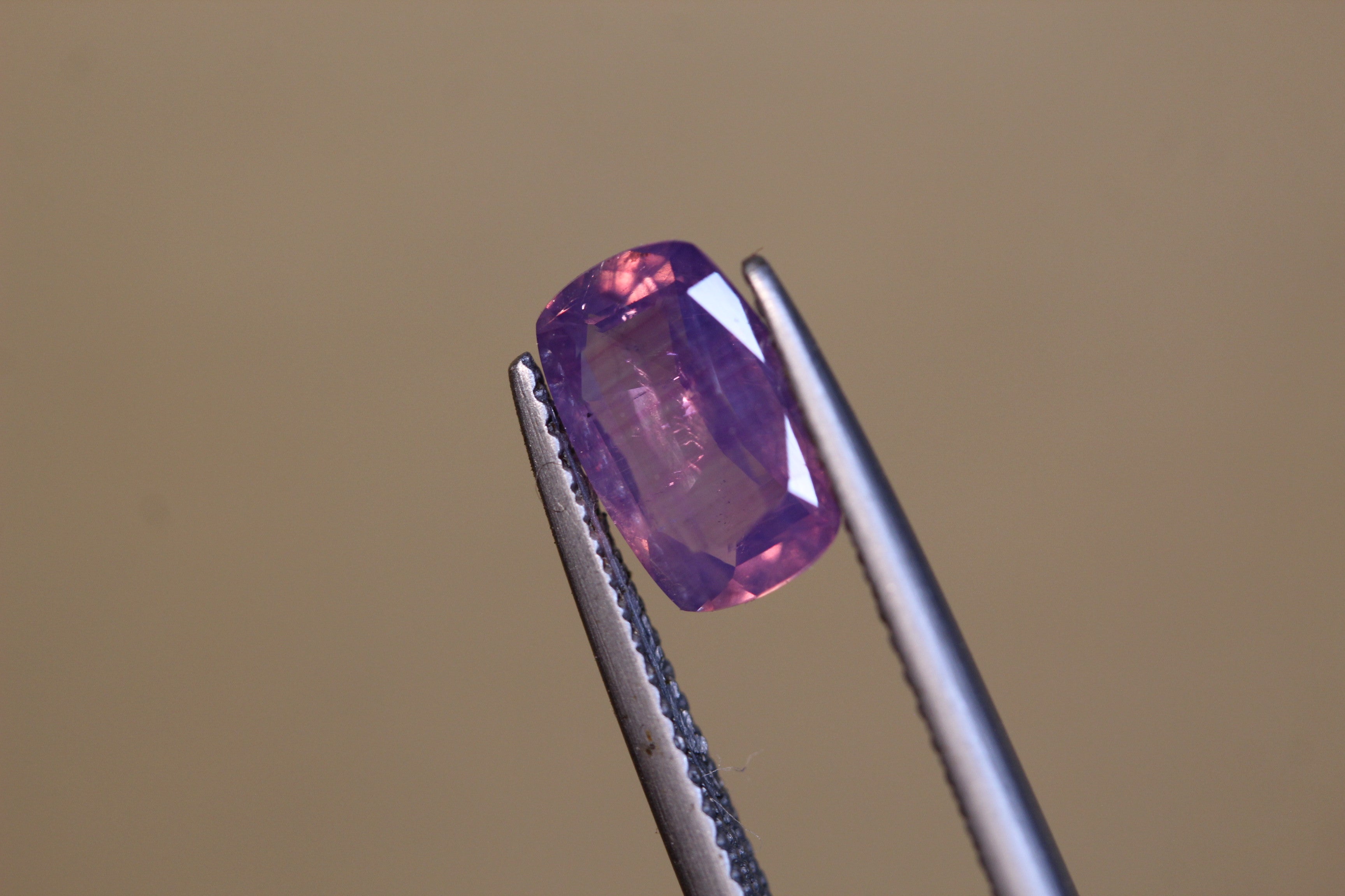1.5 carats Emerald cut Kashmir Pink Sapphire
