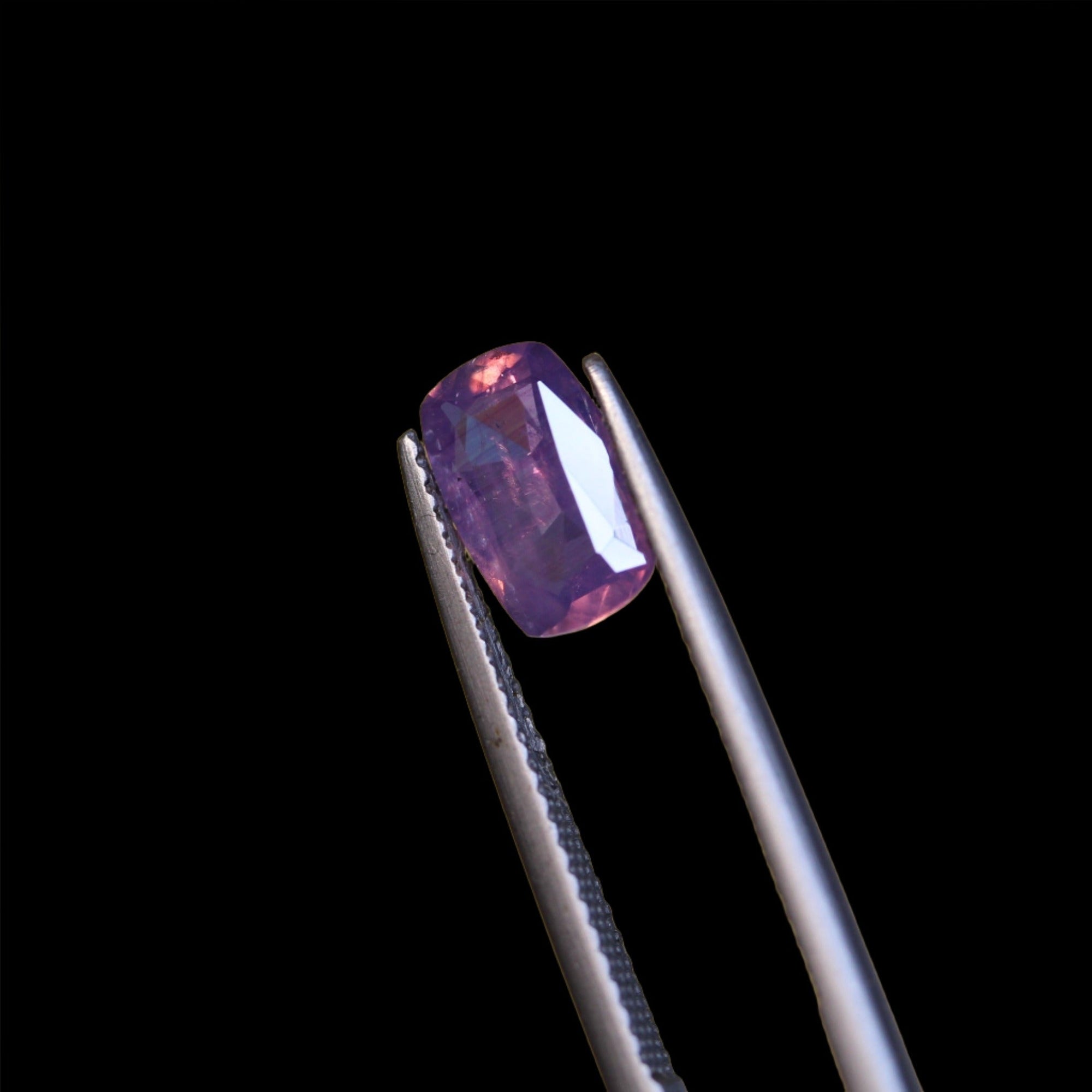 1.5 carats Emerald cut Kashmir Pink Sapphire