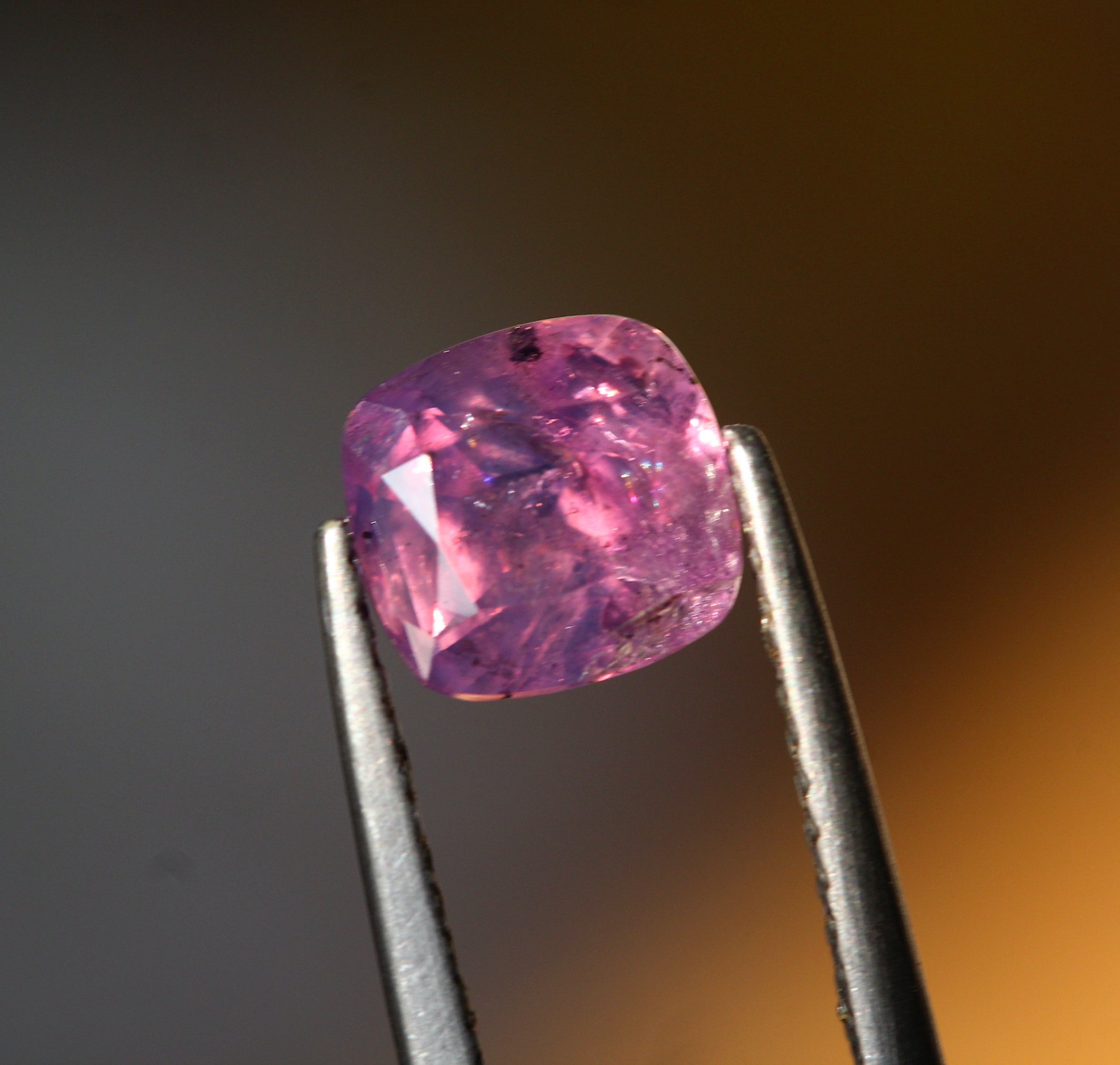 1.57carats Cushion Purplish Pink Sapphire | Batakundi Sapphire from Kashmir