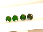 4 Pieces 2 Pairs Round Shape Green Chrome Diopside
