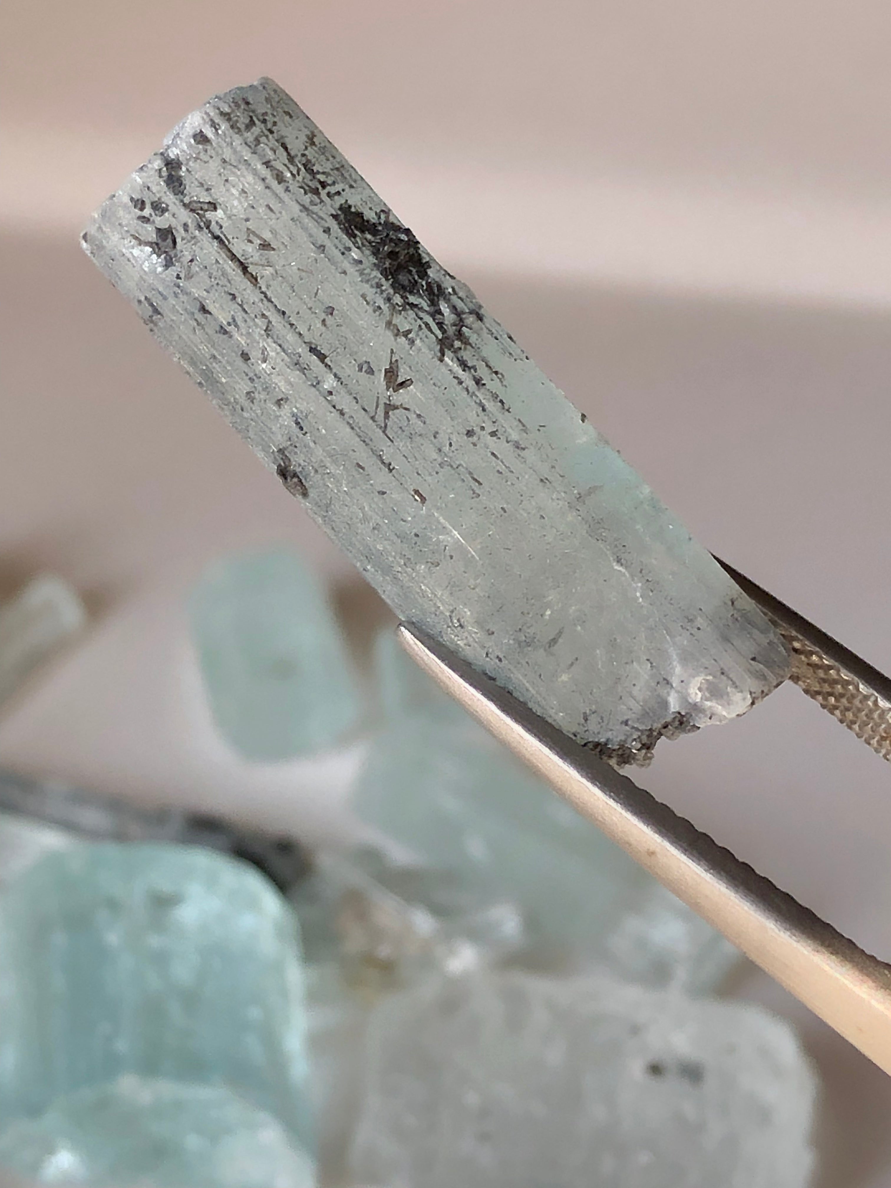 33 grams Blue Aquamarine Crystals for Collection and Cutting