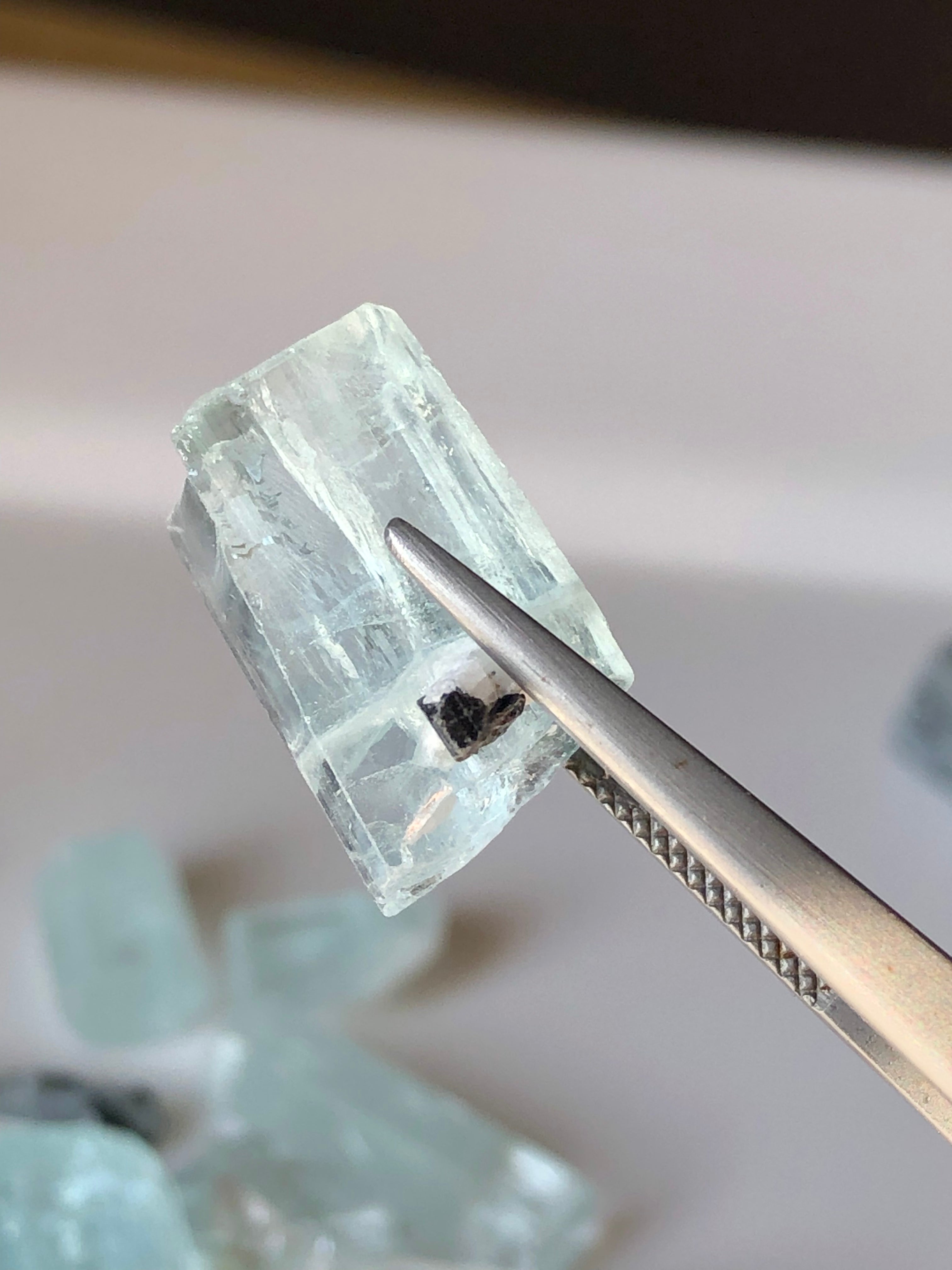 33 grams Blue Aquamarine Crystals for Collection and Cutting