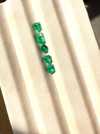 1.54 carats Vivid Green Emeralds- Step Cut, Princes, Cushion Cut