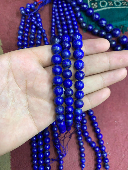 8mm to 12 mm Natural Blue Lapis Lazuli Beads String