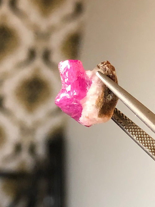 8 Carats Natural Ruby Crystals on Matrix - From Afghanistan