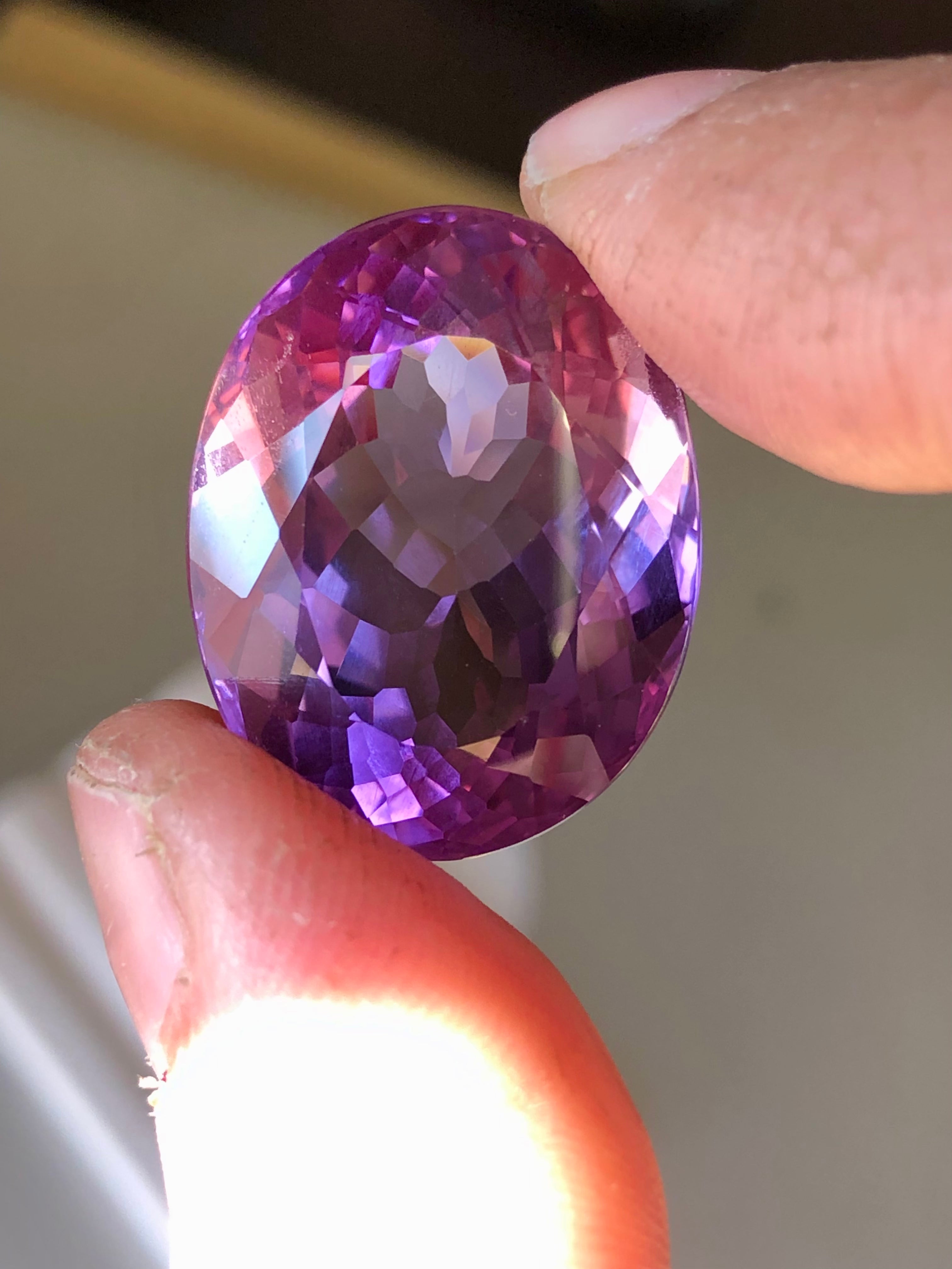 37.8 carats Oval Shape Purple Amethyst Gemstone