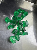 Buy this 35-carat small parcel of raw emerald crystals to enhance your collection or use in your lapidary projects.