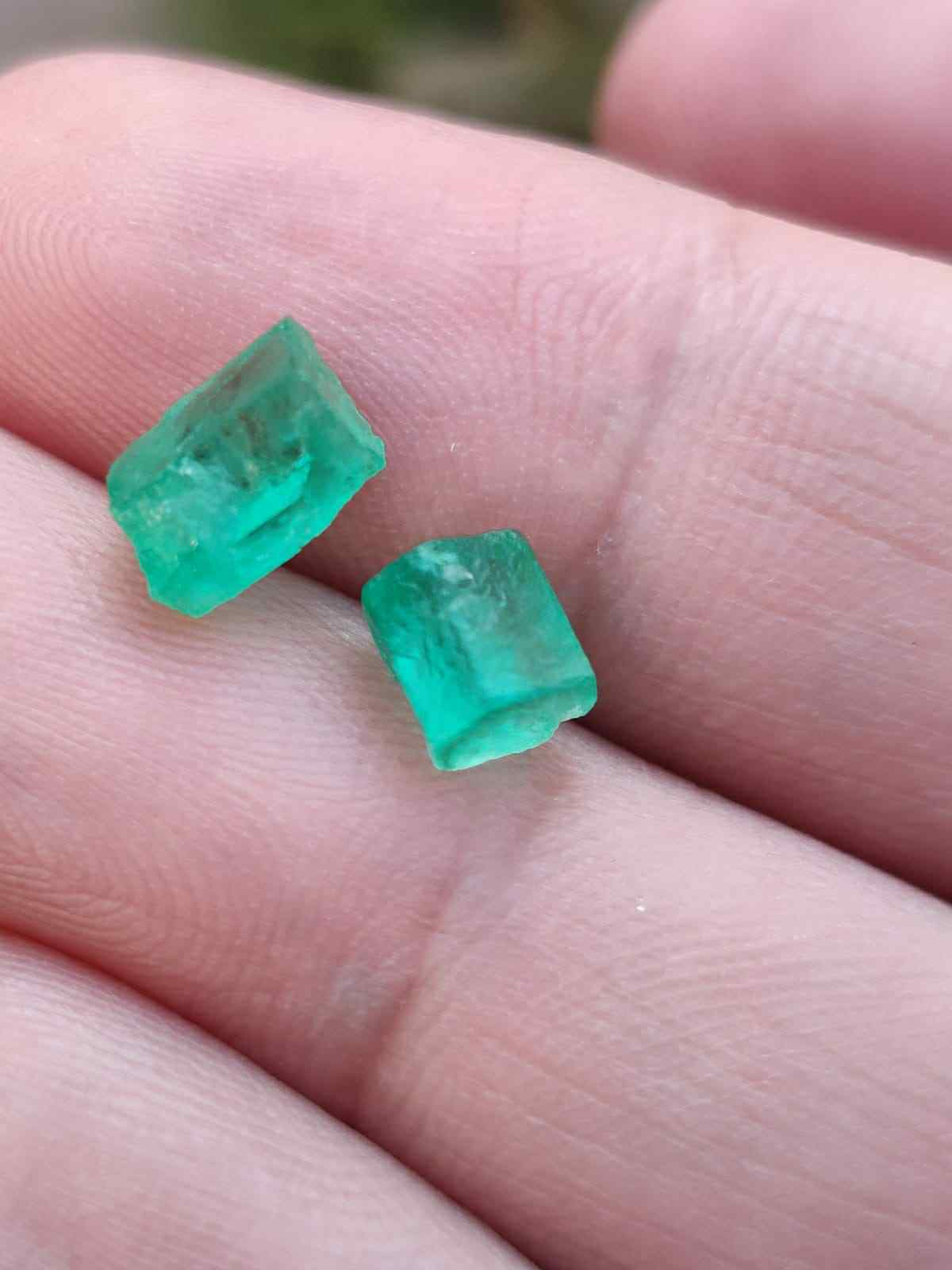Buy This Raw Emerald Pair