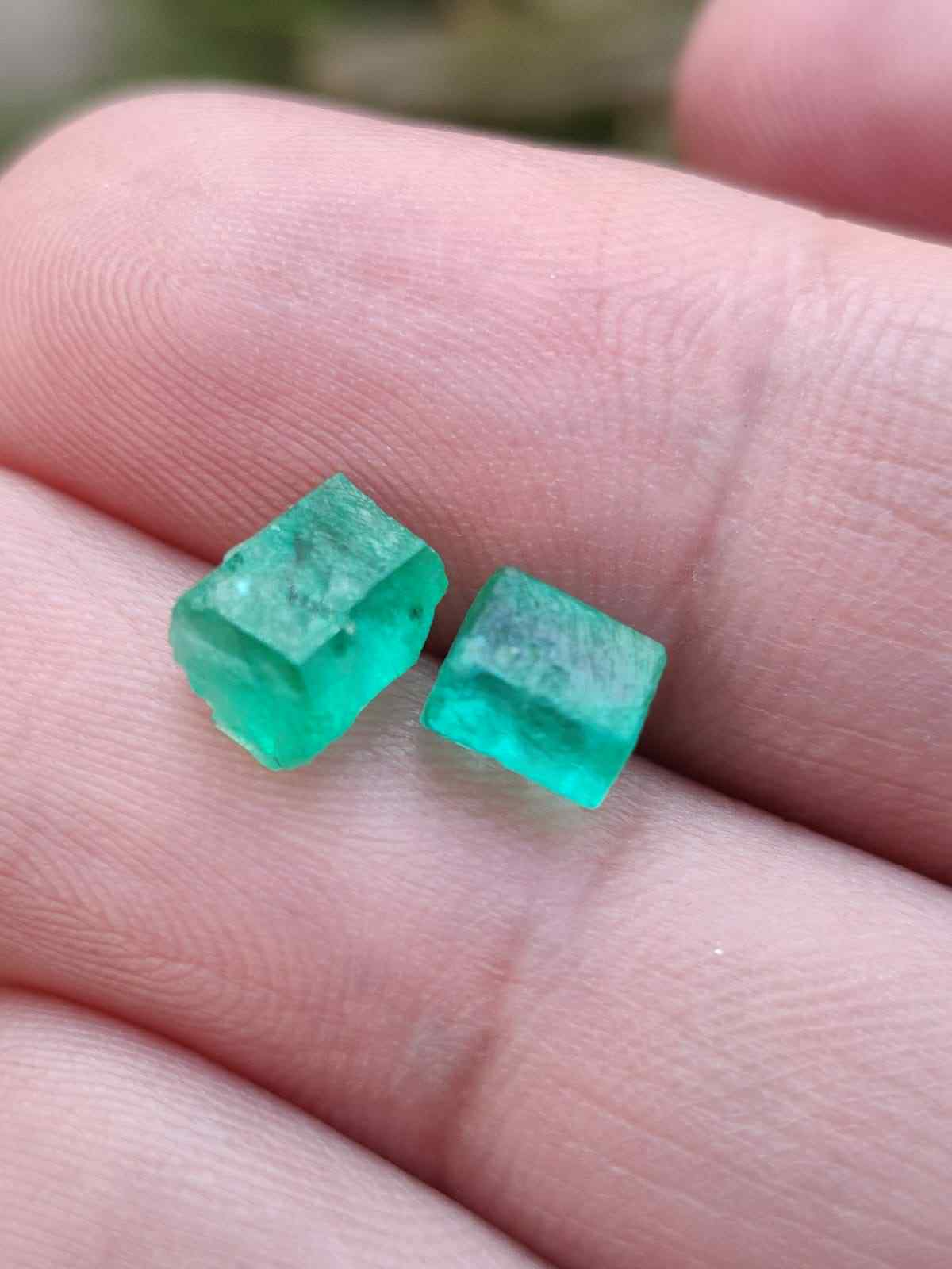 Buy This Rough Emerald Pair 