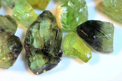 110 Carat Natural Peridot Rough Parcel with Ludwigite, Pakistan