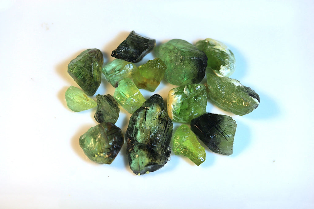 110 Carat Natural Peridot Rough Parcel with Ludwigite, Pakistan