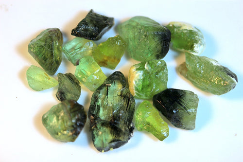 Natural Peridot Rough Parcel with Ludwigite