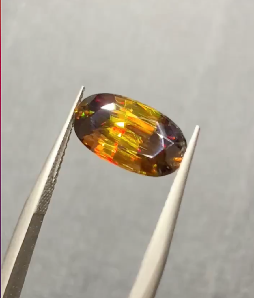 3.8 carats Oval Natural Yellow Sphene | Rare Titanite Stone