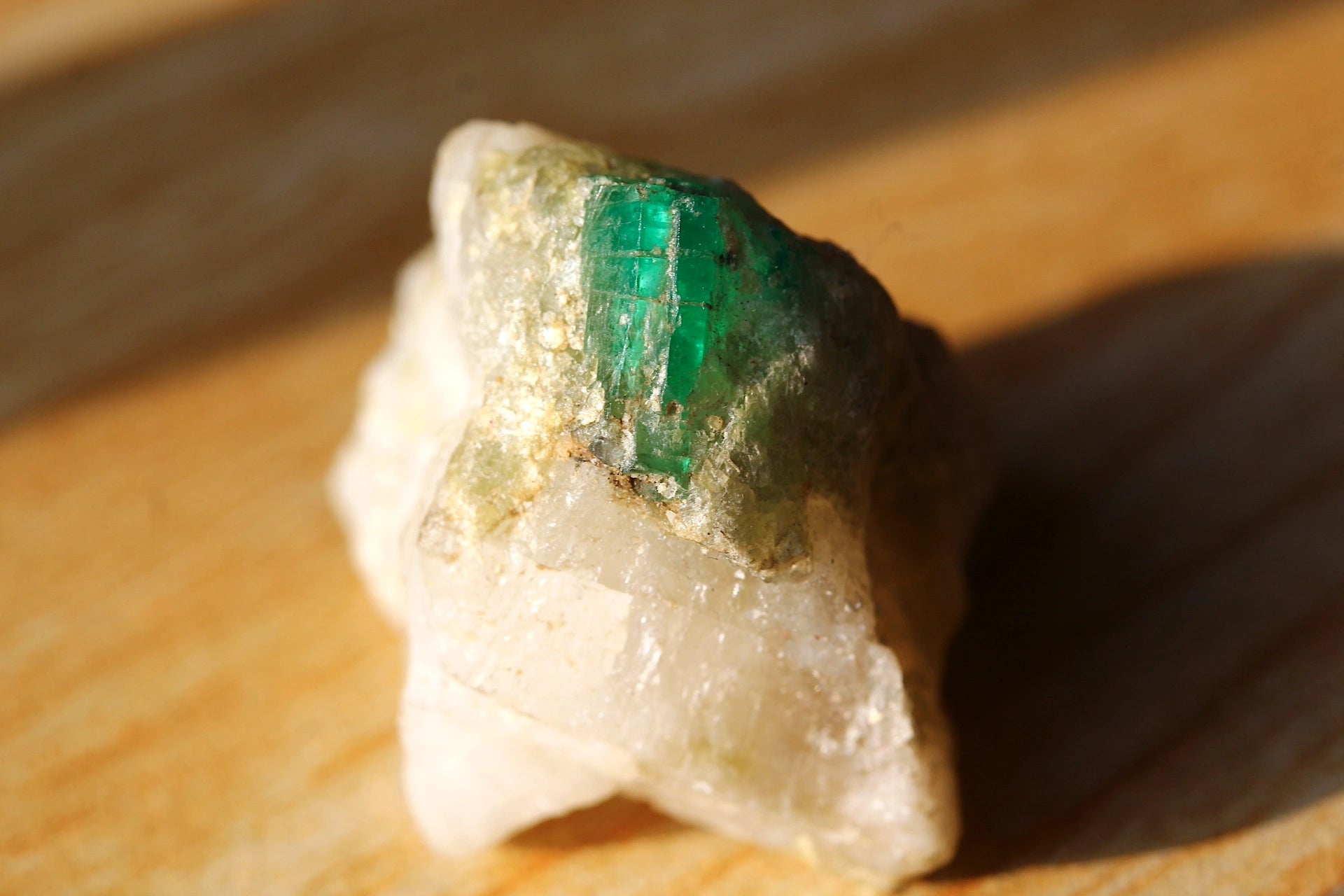 38.3 Grams Vivid Green Swat Emerald Crystal on Calcite- Pakistan