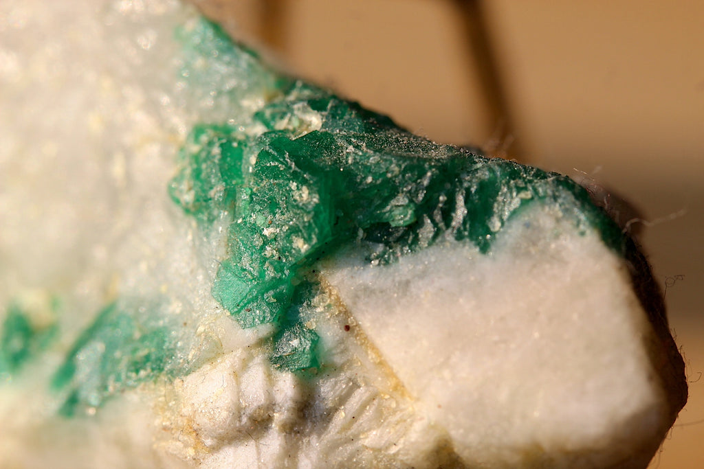 67 Grams Vivid Green Swat Emerald on Clacite