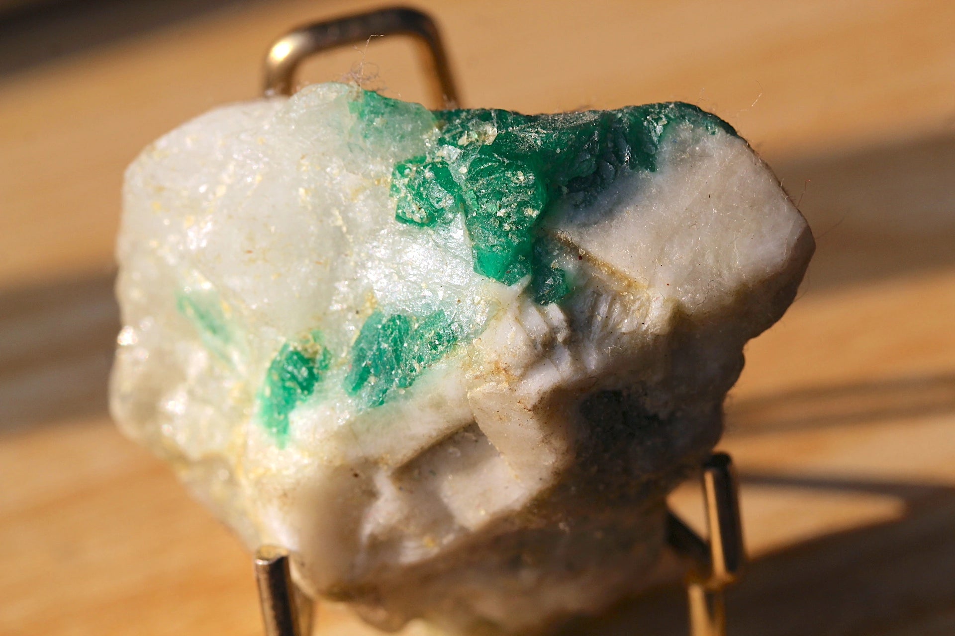 67 Grams Vivid Green Swat Emerald on Clacite